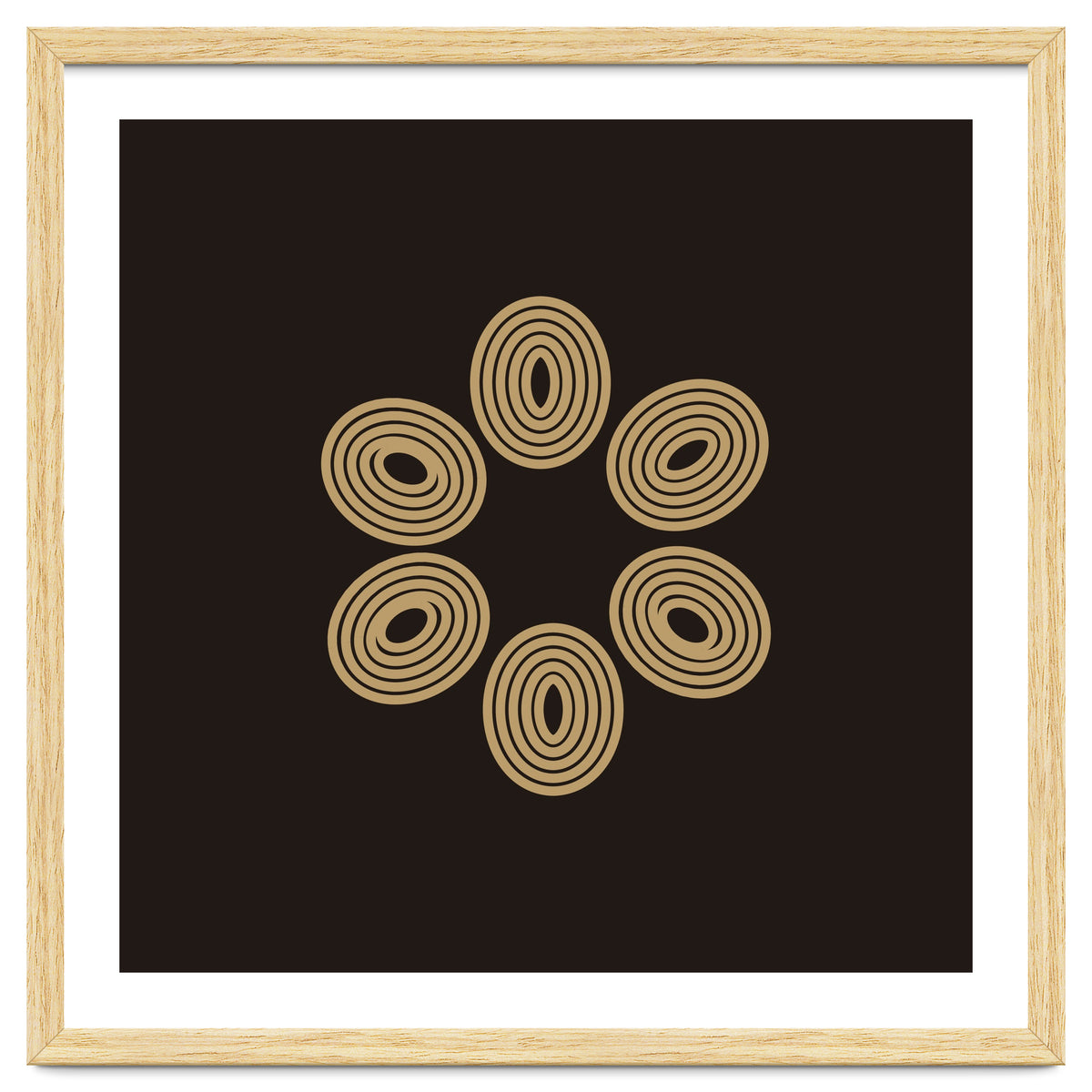 Golden floral lines | abstract minimal