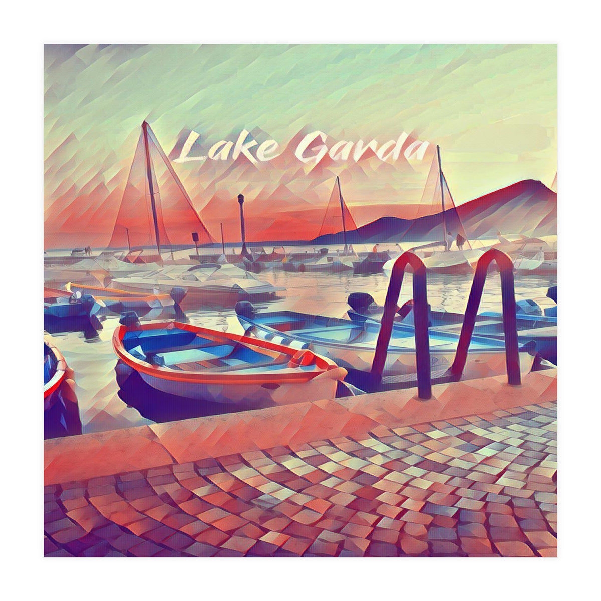 Boats On Lake Garda (Print Only)