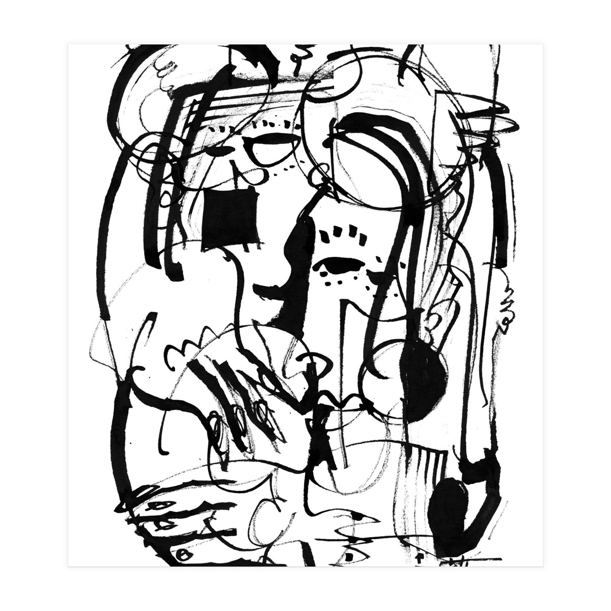 Two Shy Angels - b&w (Print Only)