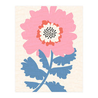 Pink Modern Folk Art Flower (Print Only)