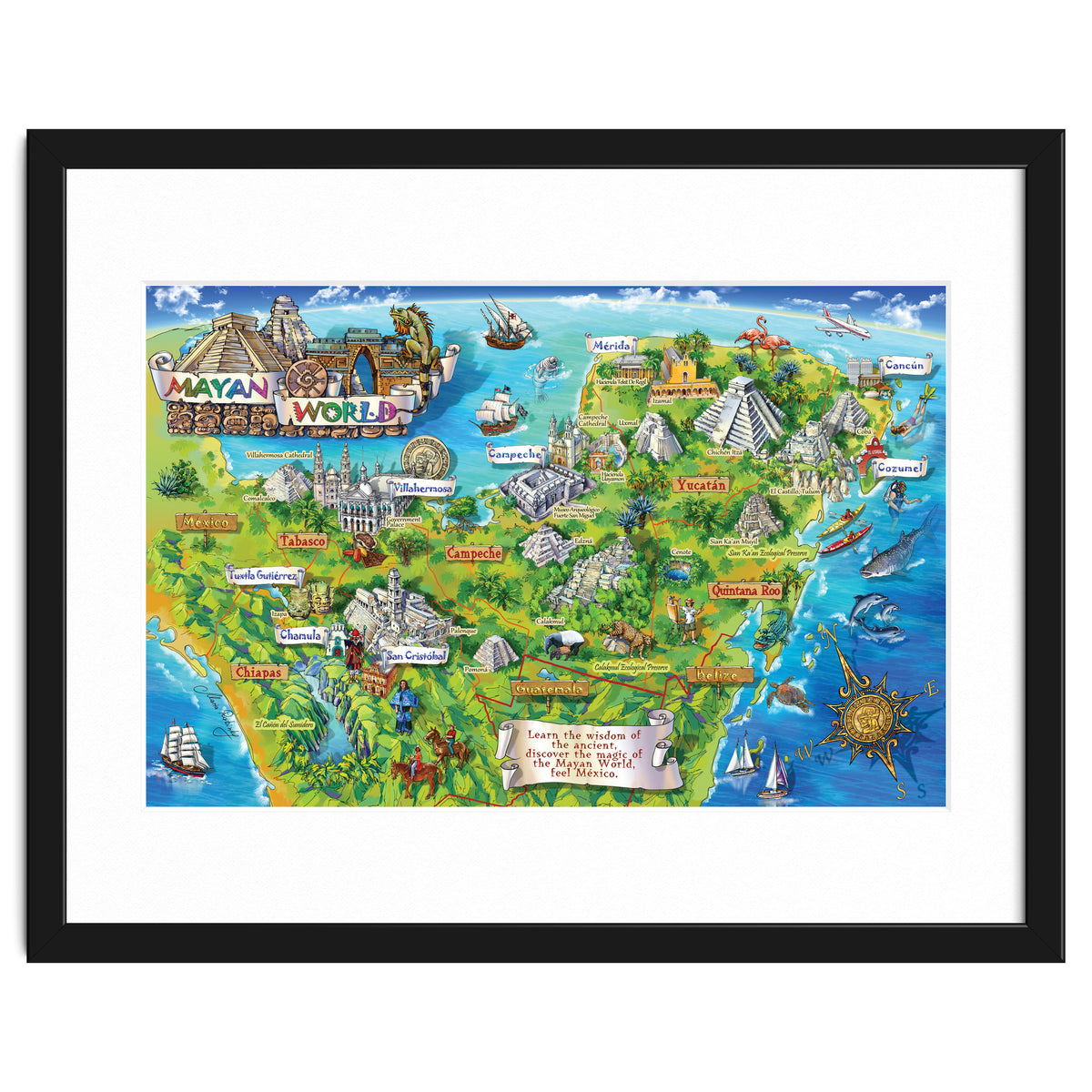 Yucatan Map Illustration