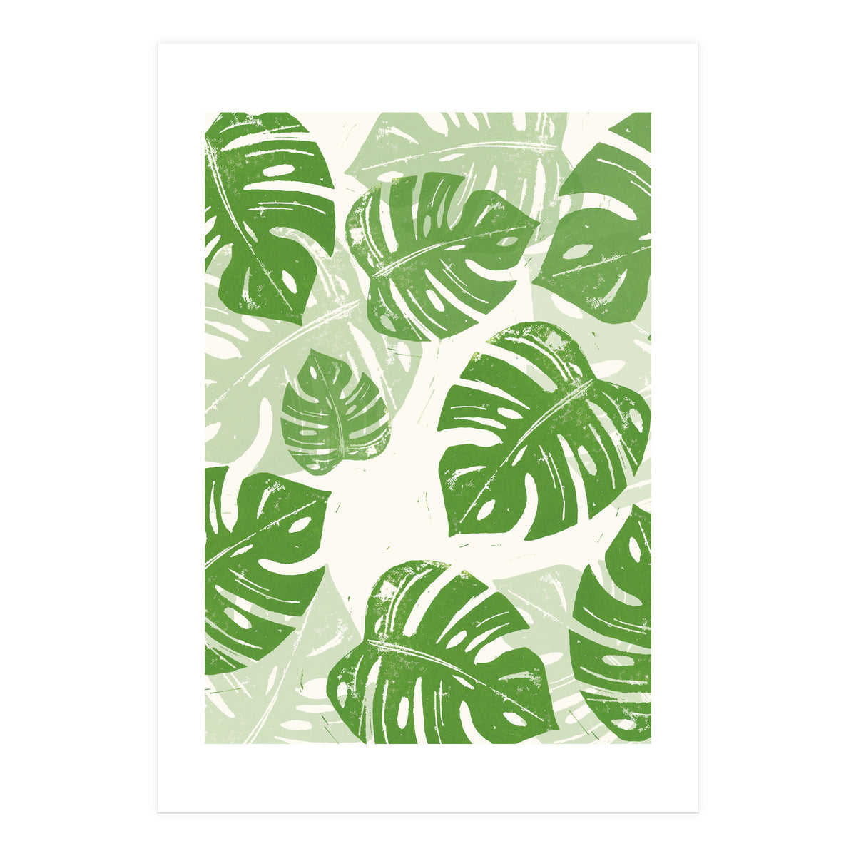 Linocut Monstera  (Print Only)