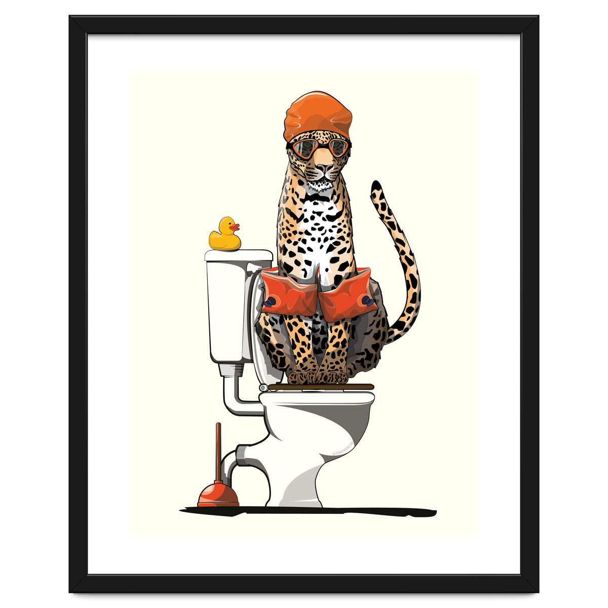Leopard on the Toilet, Funny Bathroom Humour