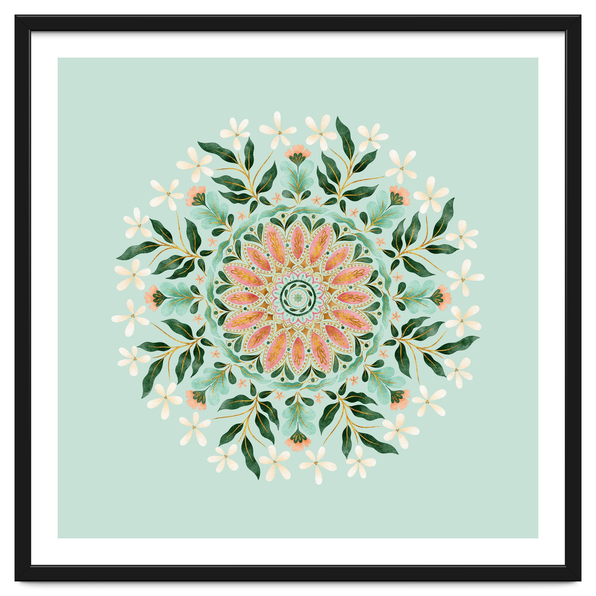 Floral Mandala | Mint Green