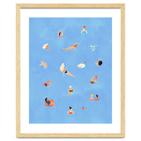 Summer Weekend in The Ocean Watercolor Swim Painting | Travel People Chic Eclectic Boho Fun