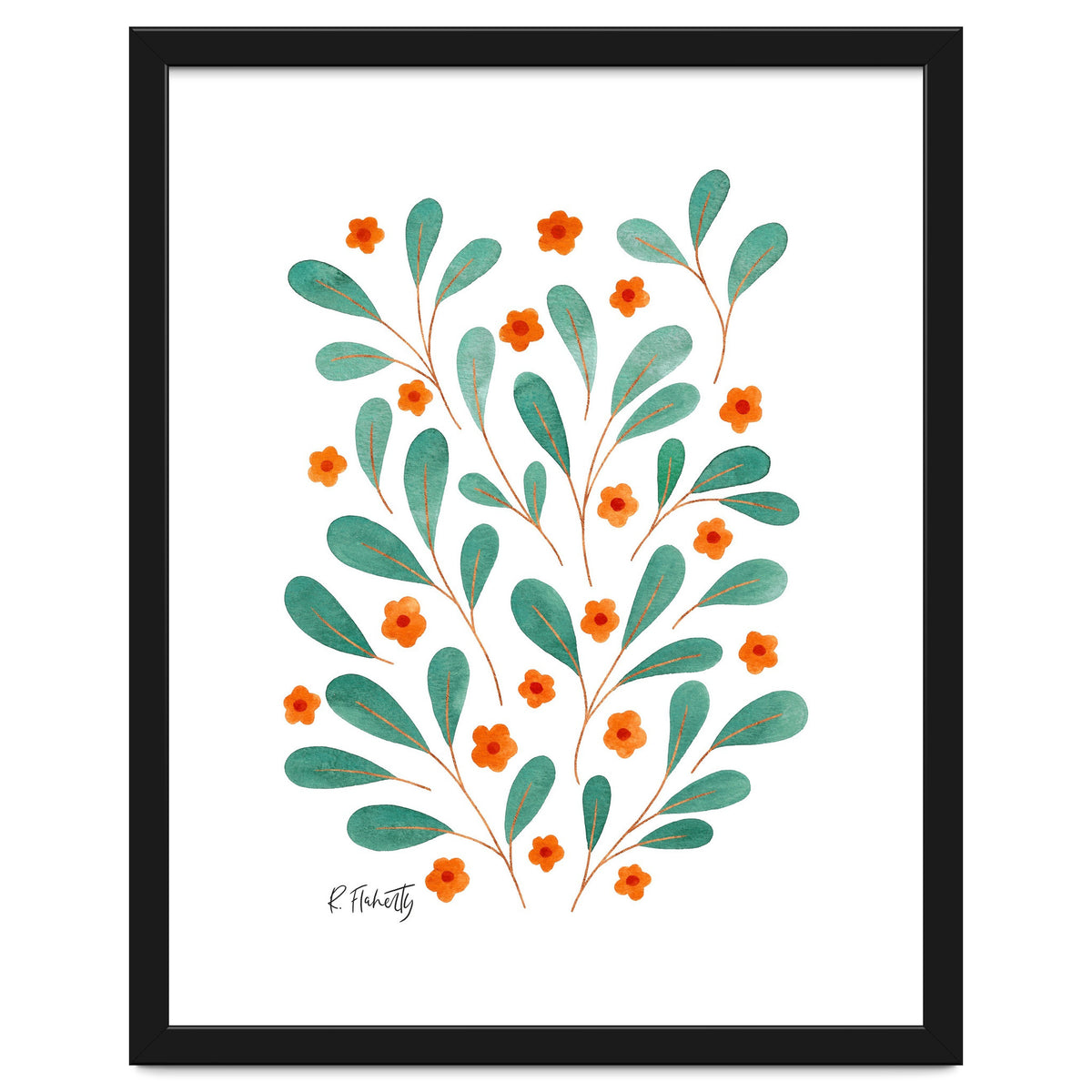 Springtime Floral | Orange and Green