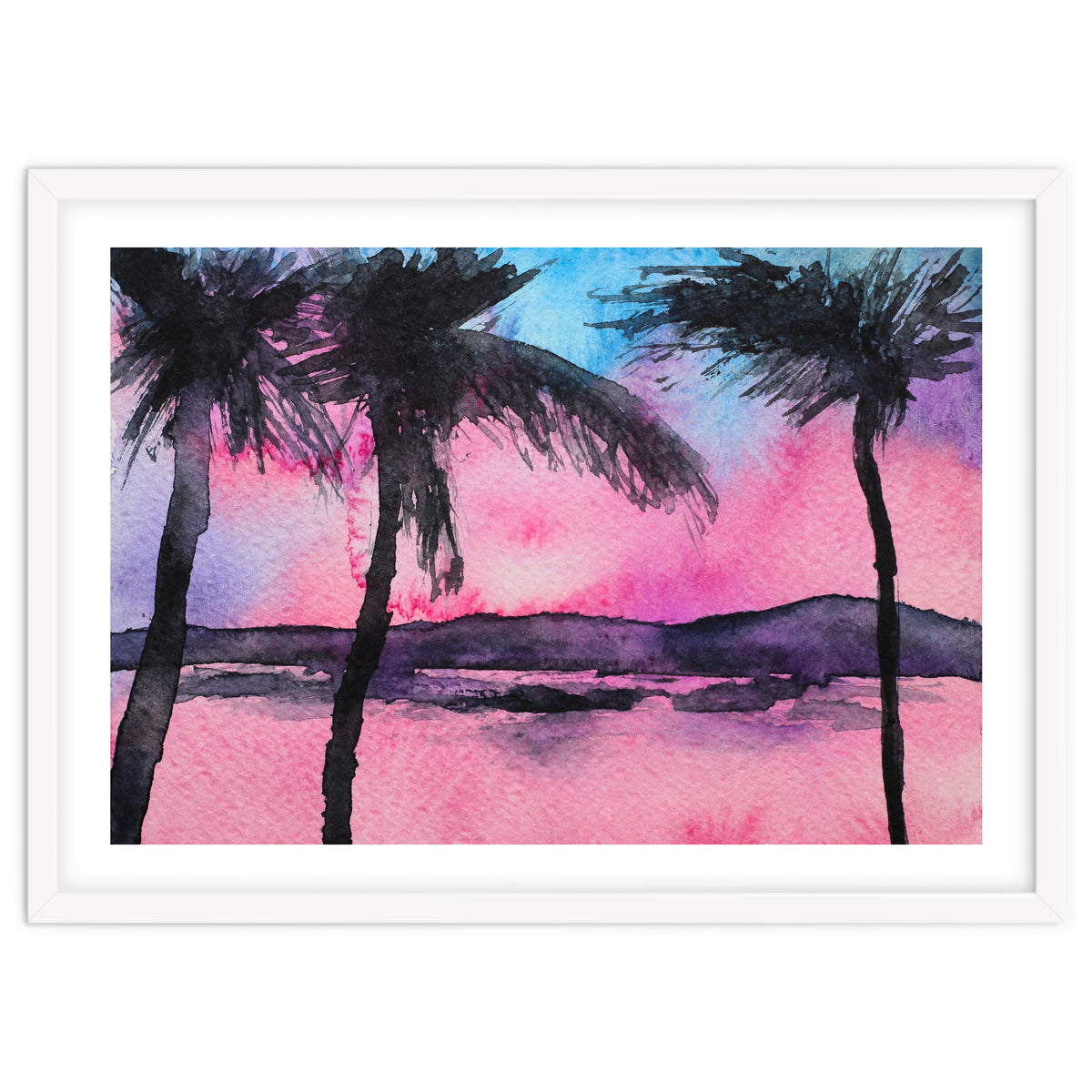 Tropical sunset || watercolor