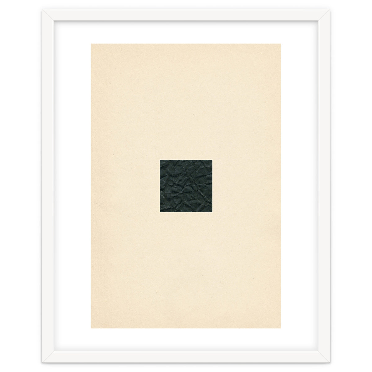 Minimal black square on beige