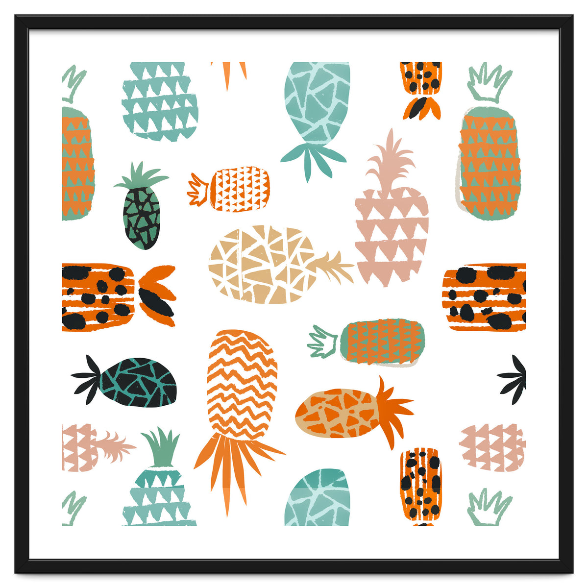 Crazy Pineapples Art Print