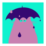 Lilac Cat With Umbrella  (Print Only) thumbnail