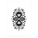 Scandinavian Folk Pattern Monochrome (Print Only) thumbnail