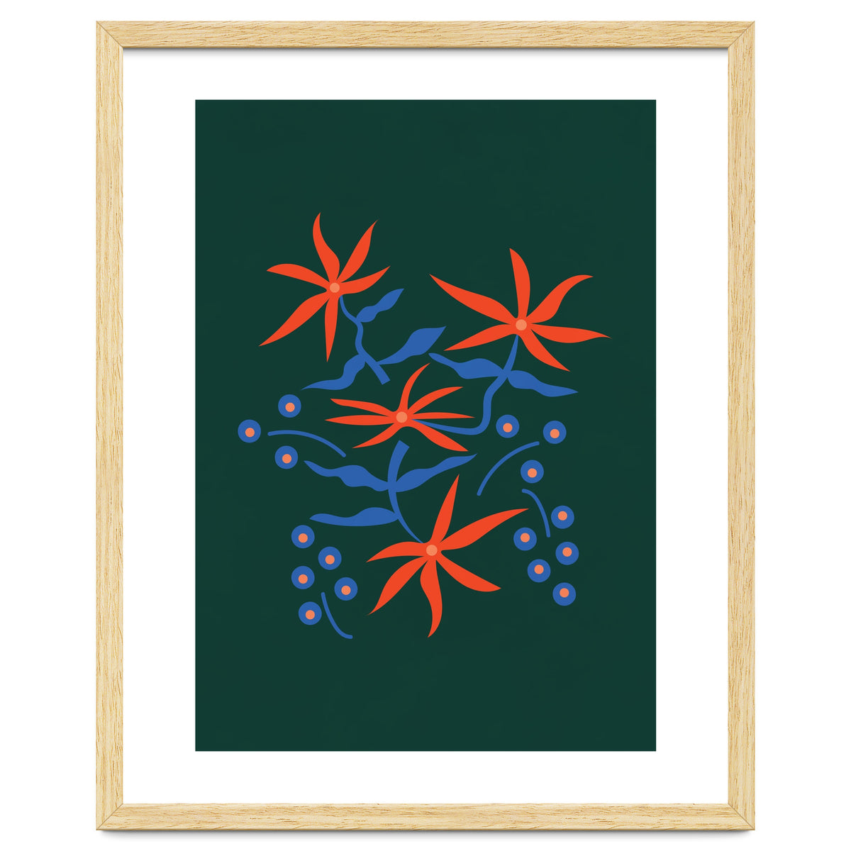 Abstract Retro Botanical Art