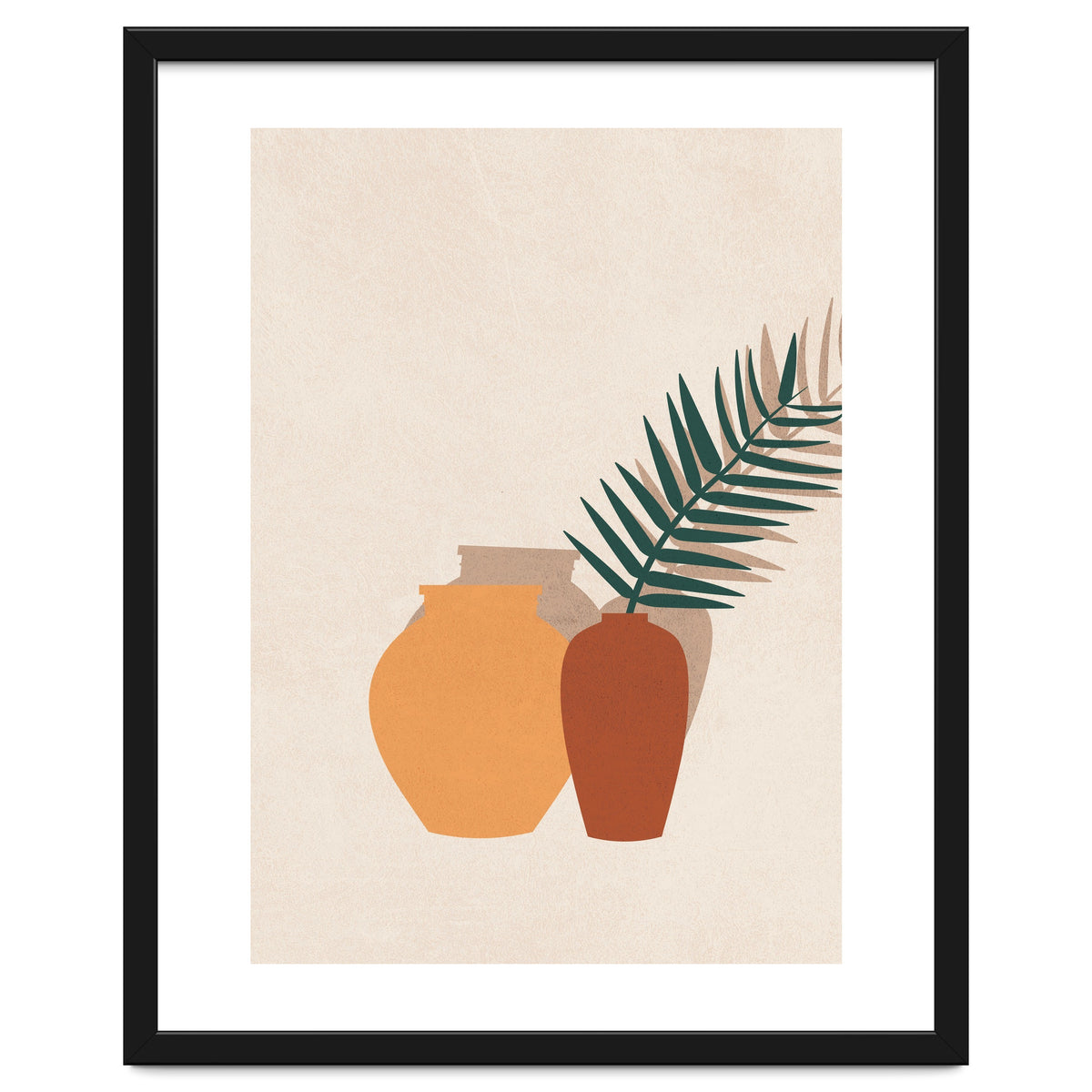 Tropical Palm Leaf Pottery Minimal Boho