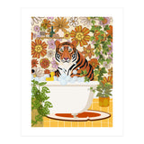 Tiger Bathing in Groovy Bathroom (Print Only) thumbnail