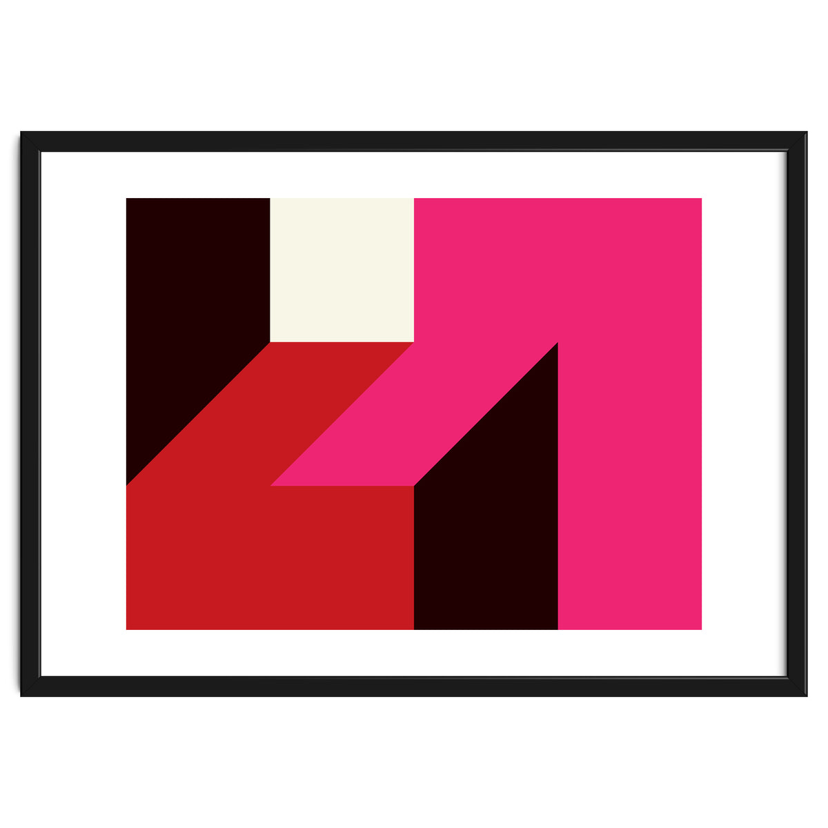 Geometric Shapes No. 62 - red, magenta & black