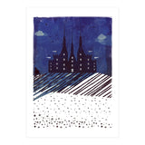 Castle on the hill at night (Print Only) thumbnail