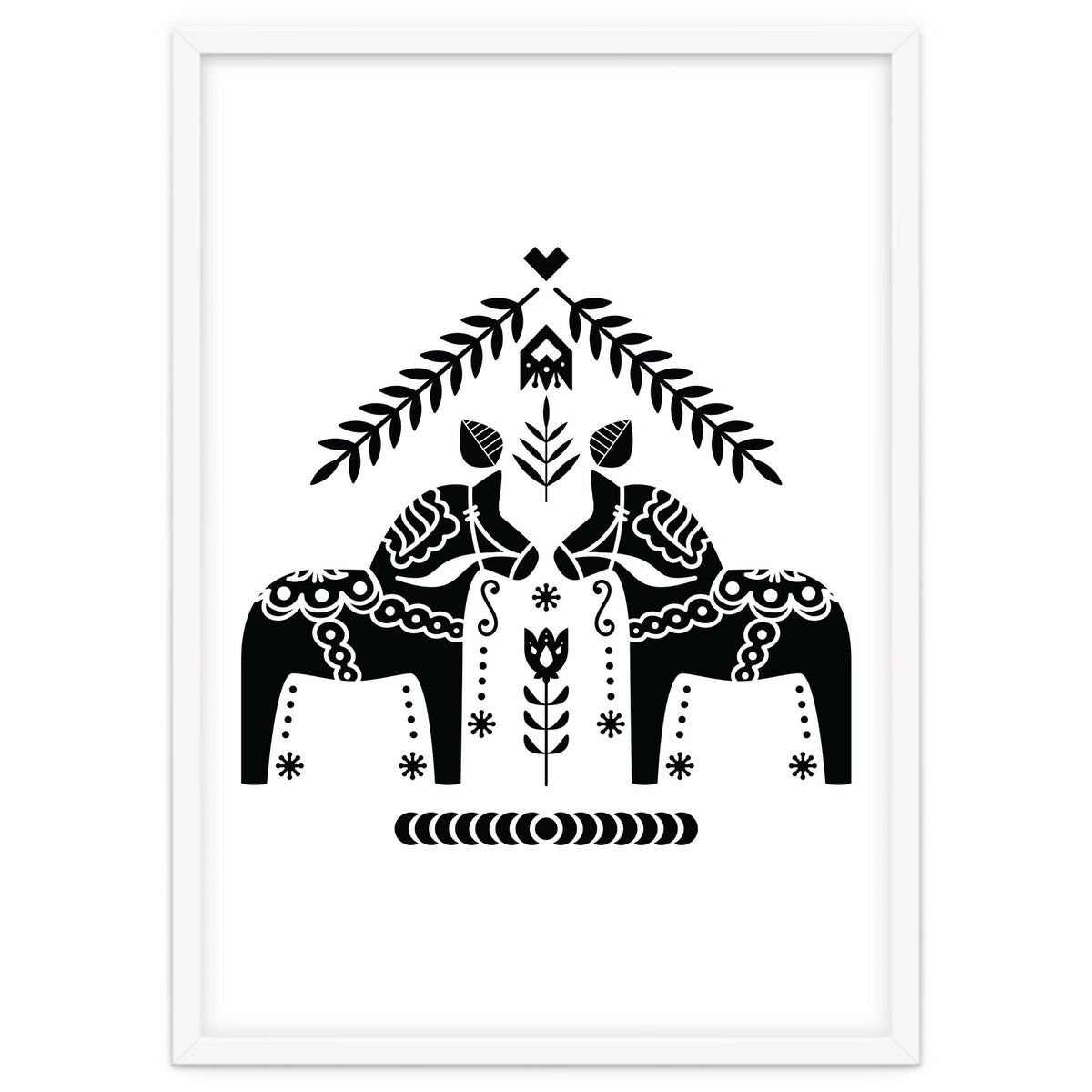 Swedish Dala Horse Folk Pattern