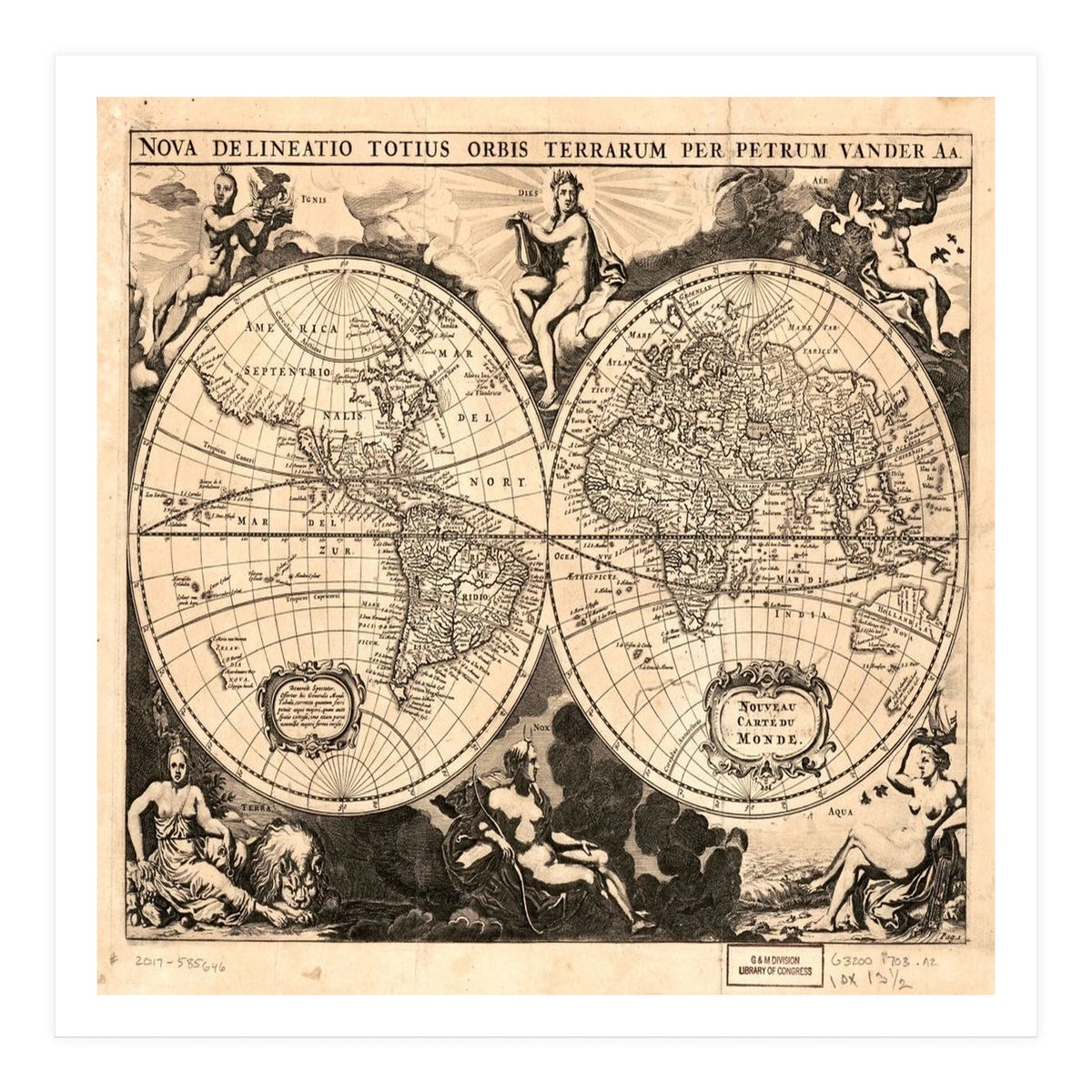 Old world mapa mundi (Print Only)