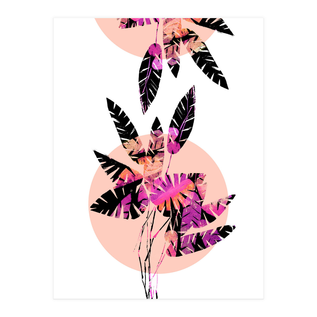 Pink Plants on Coral (Print Only)