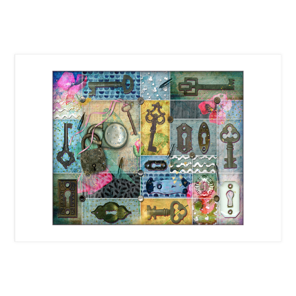 Vintage Key Collage (Print Only)