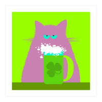 Saint Patrick's Day Lilac Cat  (Print Only)