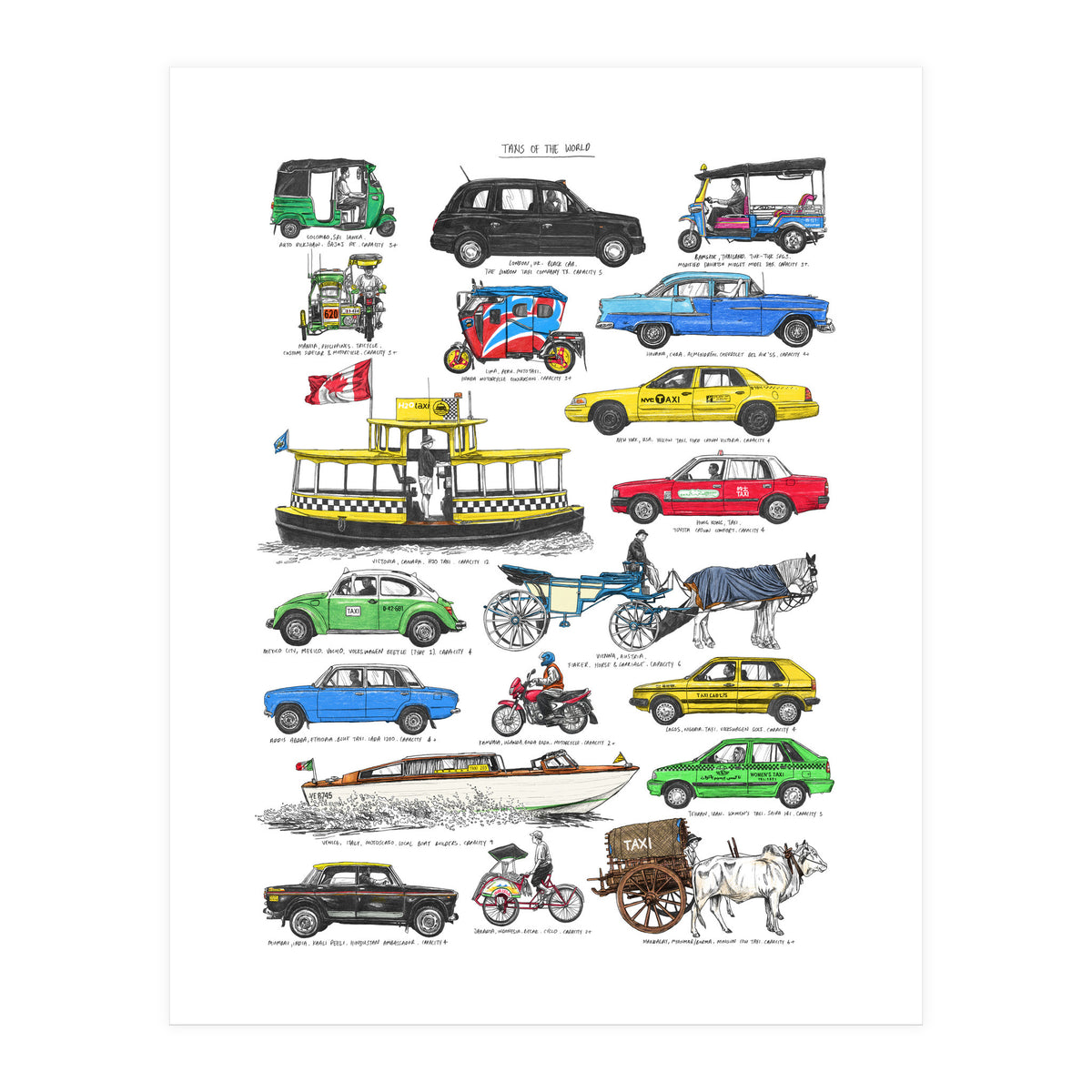 Taxis Of The World (Print Only)