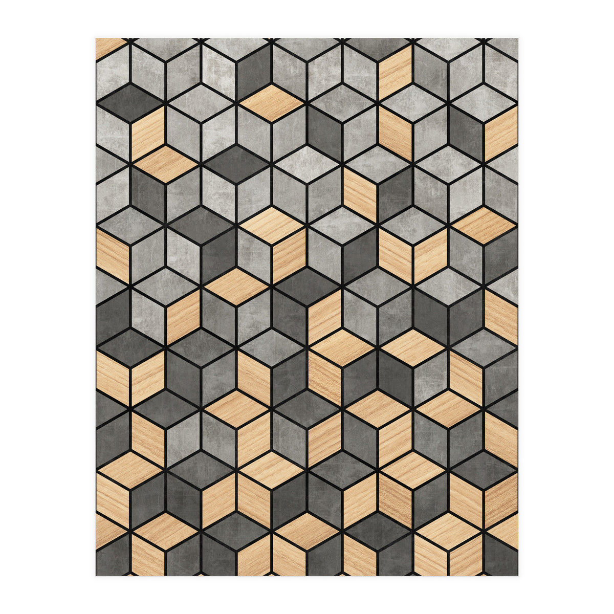 Concrete and Wood Cubes (Print Only)