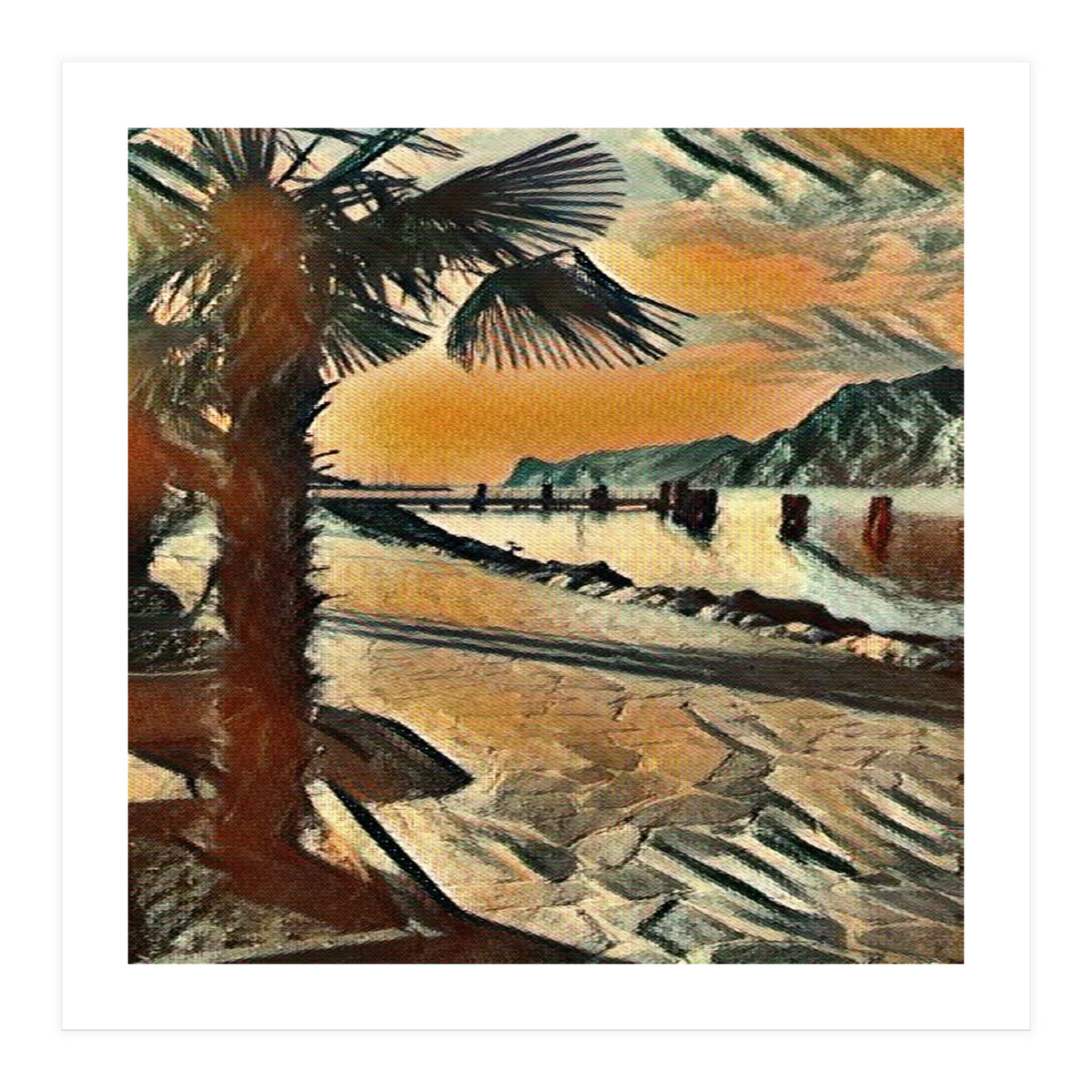 End of the day on Lake Garda, Italy. (Print Only)