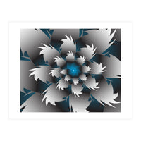 Seamless Blue 3D Floral (Print Only)