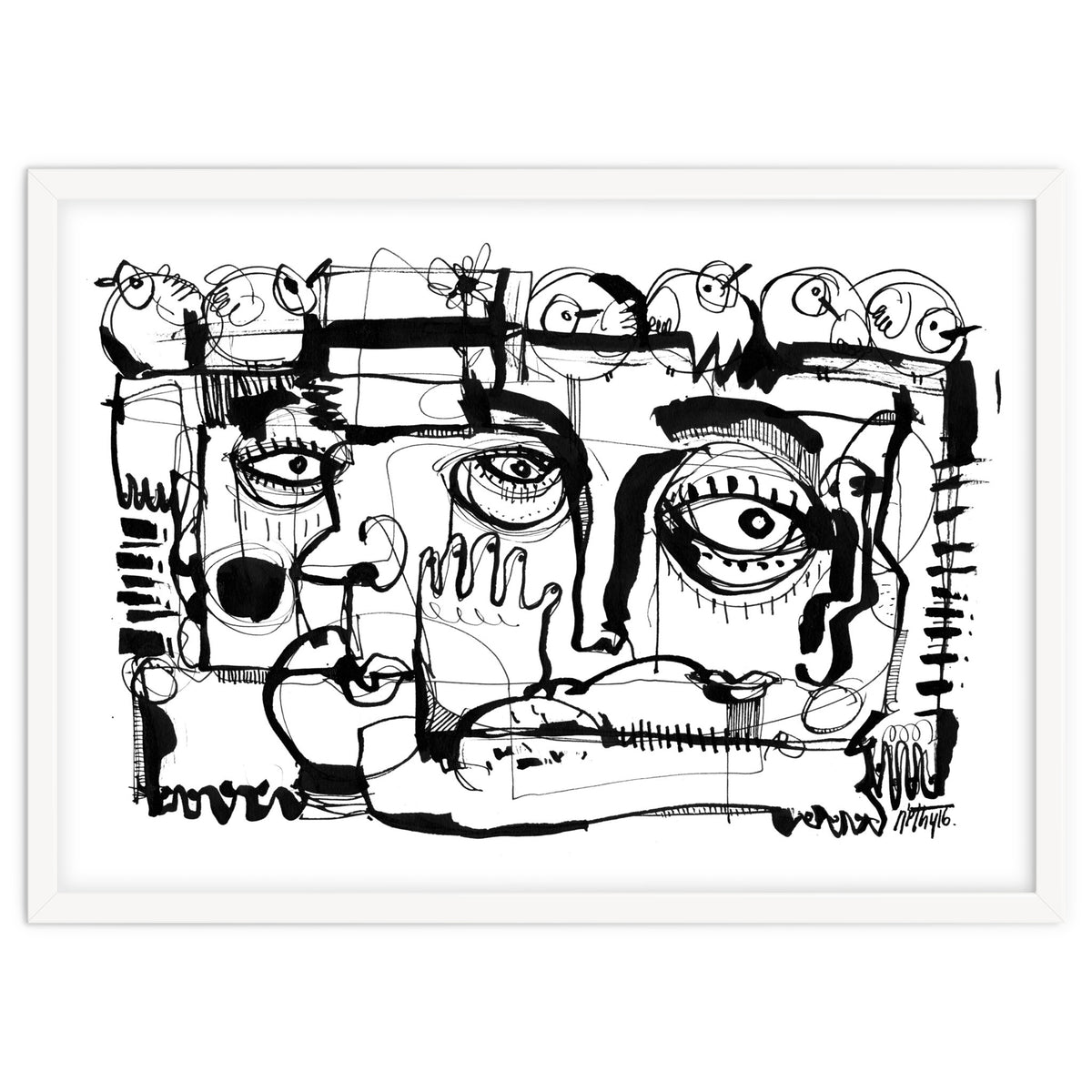 Birds on a Wire - b&w