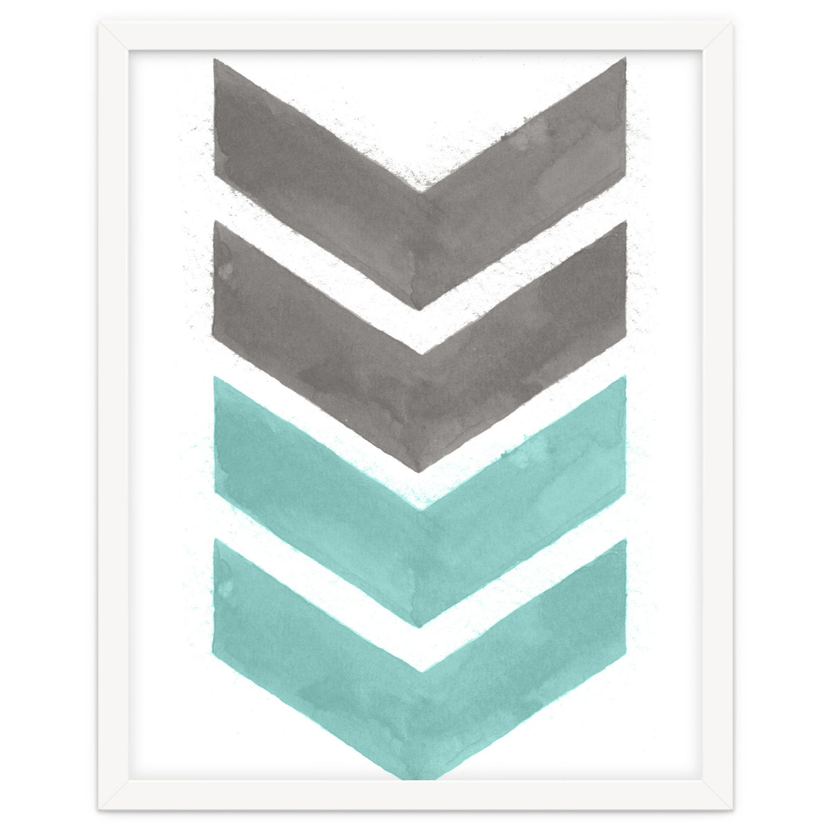 Mint Grey Chevron Print