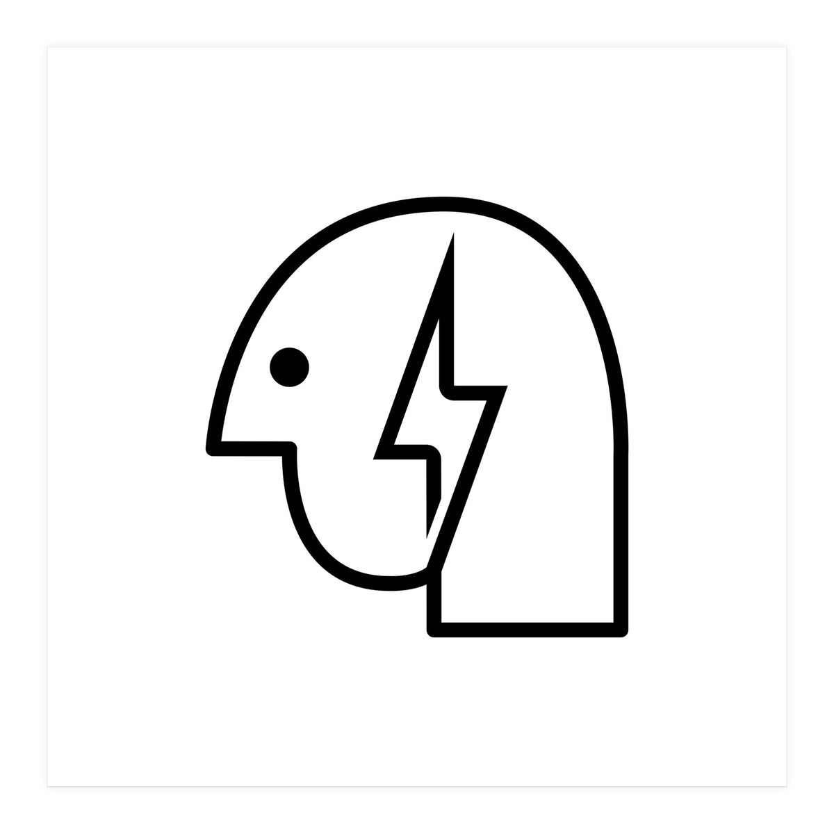 Head Lightning_White (Print Only)