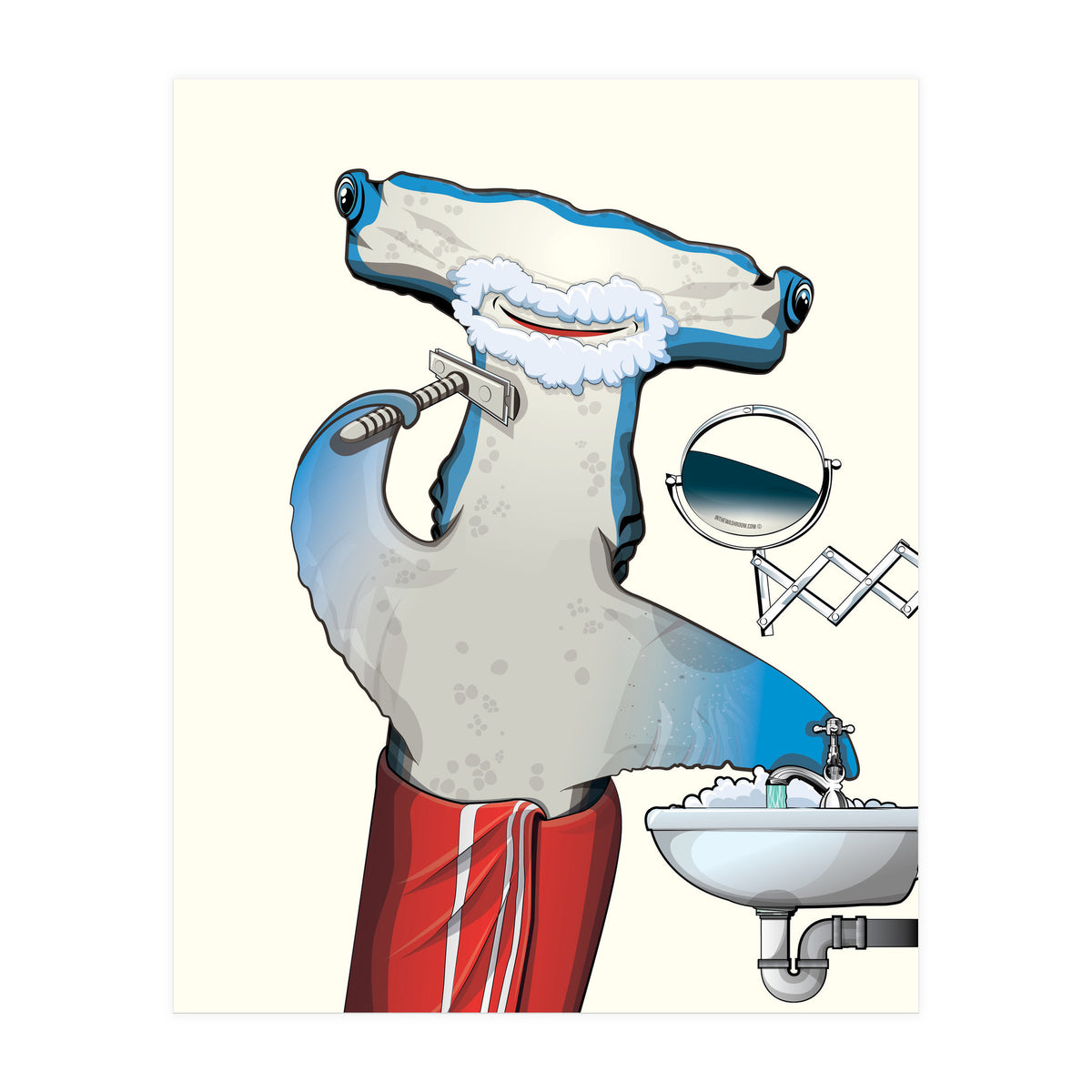 Hammerhead Shark Shaving (Print Only)