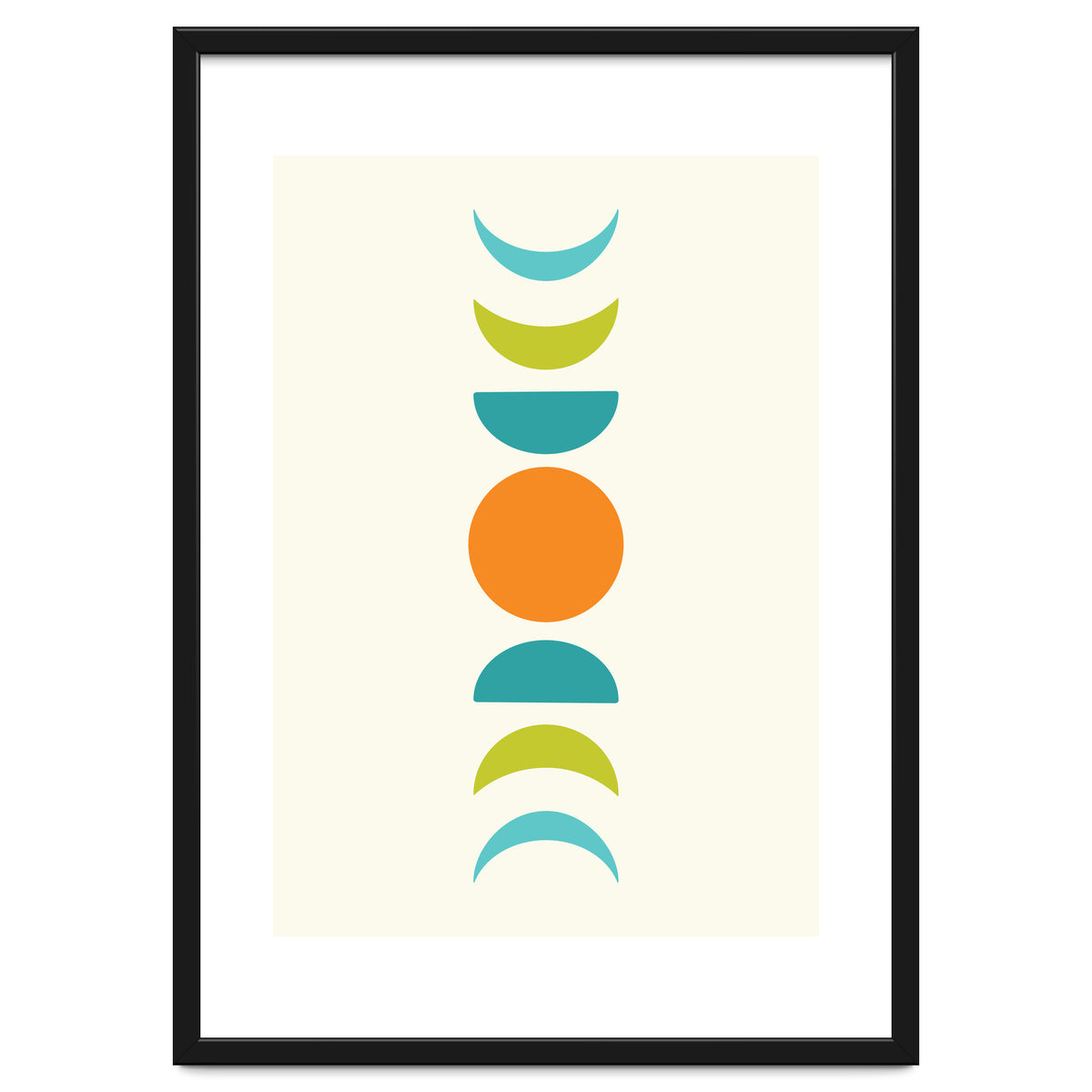 Abstract Moons Teal and Orange
