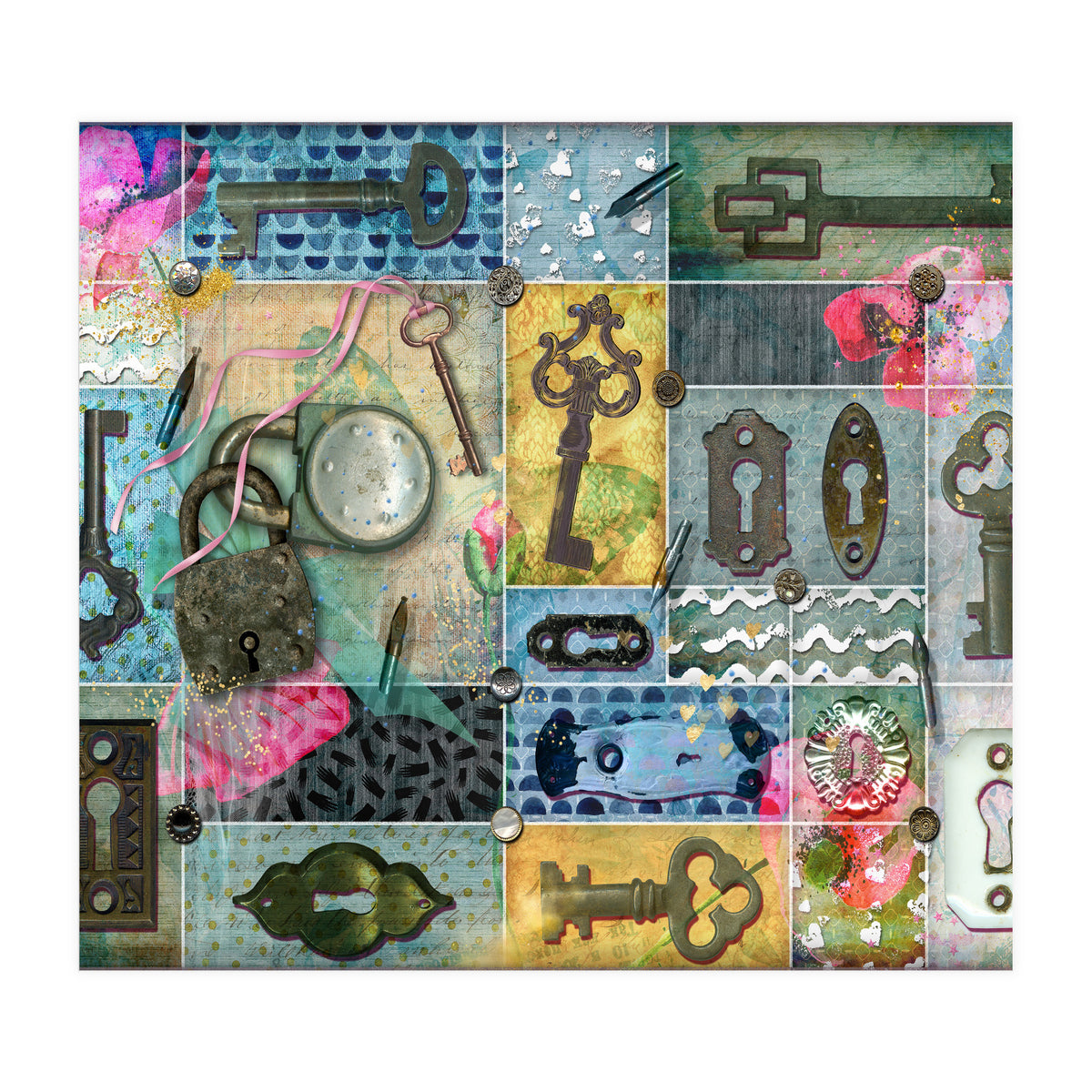 Vintage Key Collage (Print Only)