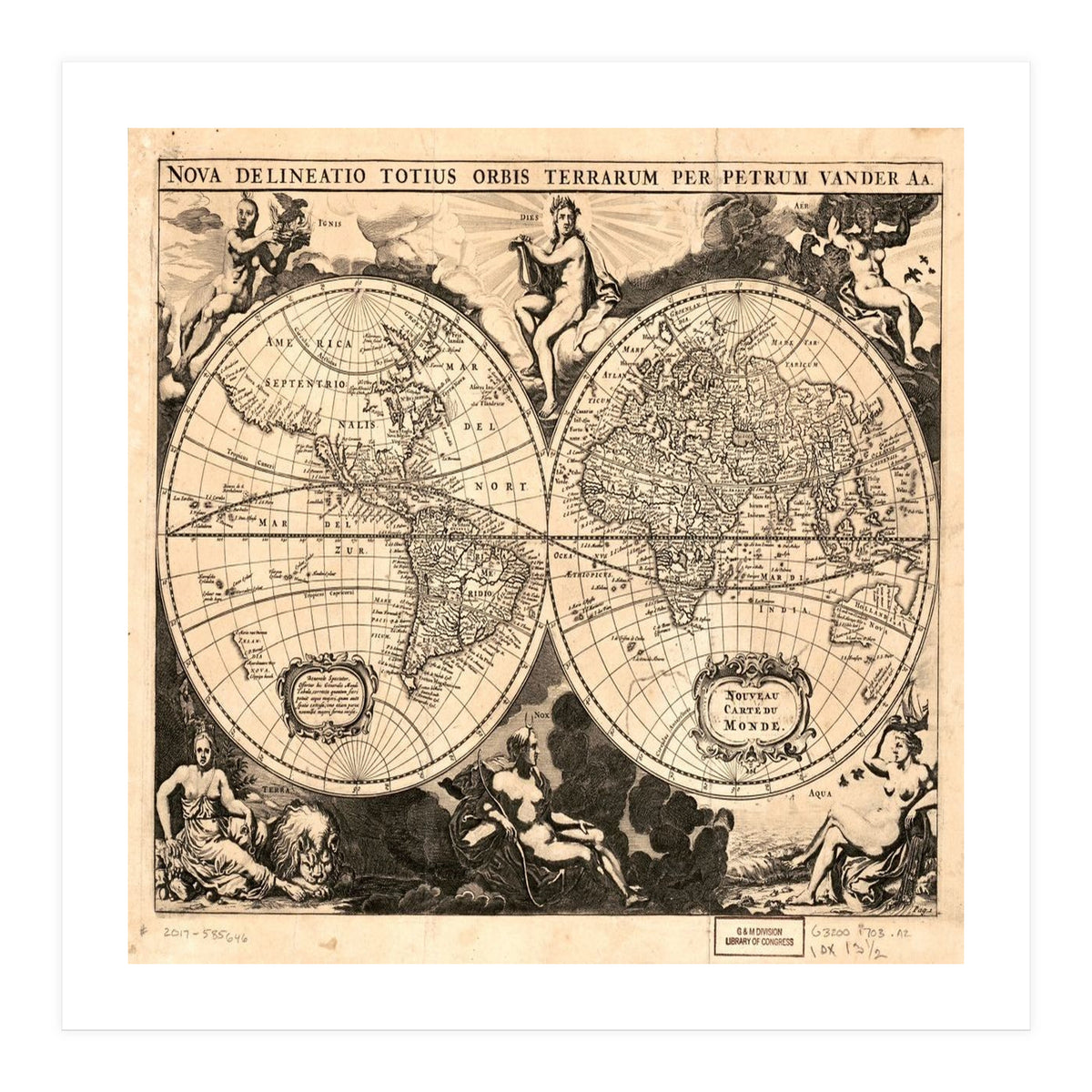 Old world mapa mundi (Print Only)