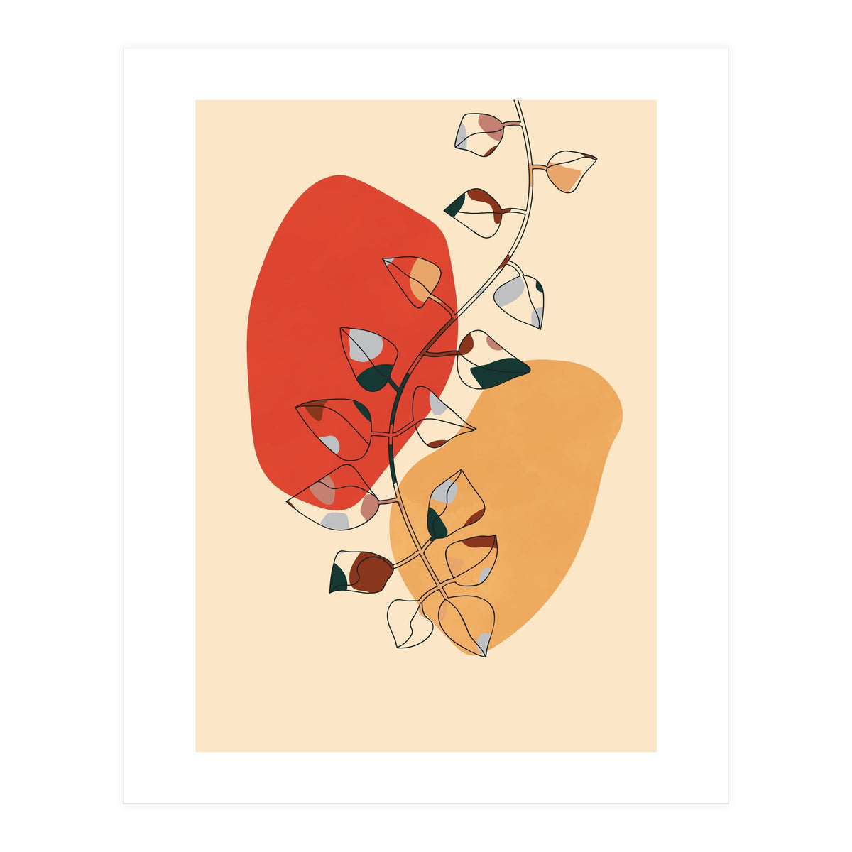 Scandi Modern Botanical Line Drawing (Print Only)