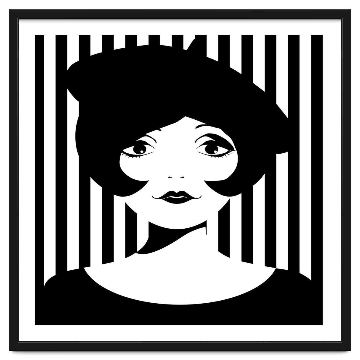 Retro 1960s Young Woman black and white