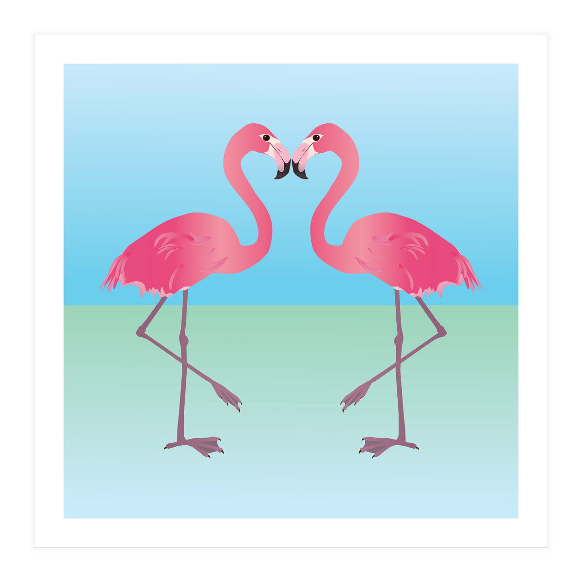 Two Pink flamingo's (Print Only)