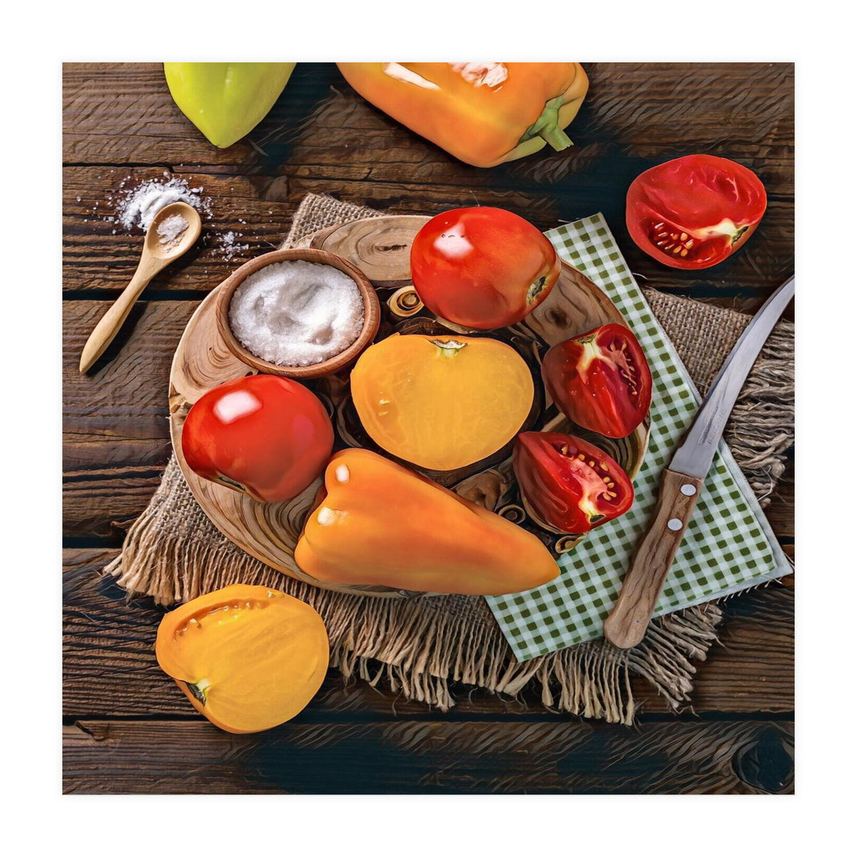 Bell peppers and tomatoes (Print Only)