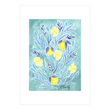 Wild Orange Floral | Lemon & Duck Egg Blue (Print Only) thumbnail