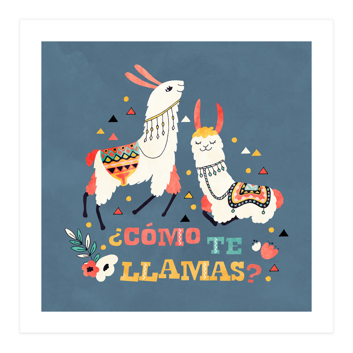 Llama With Cactus Como Te Llamas Spanish Saying 2 (Print Only)