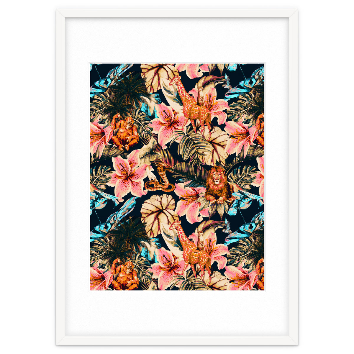 Wild animals in the dark of the jungle 02