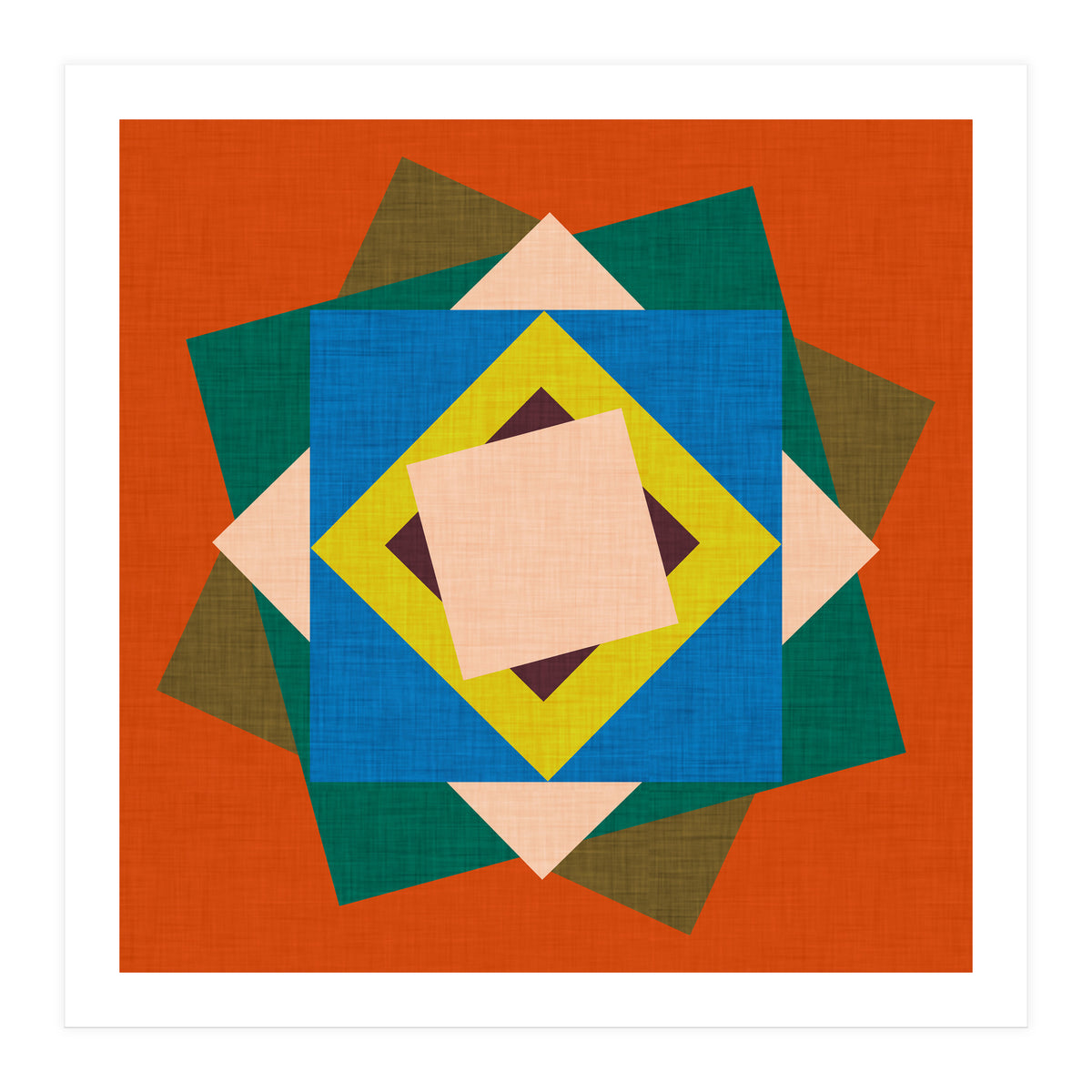 Kilim Floral Orange (Print Only)