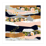 Collage of textured shapes and flowers (Print Only) thumbnail
