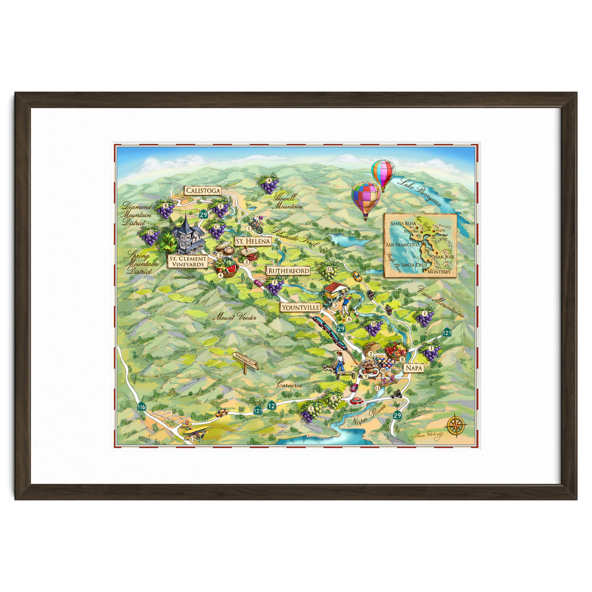Napa Valley Illustrated Map