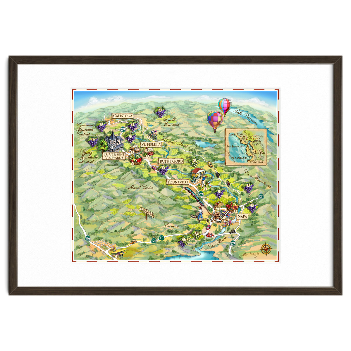 Napa Valley Illustrated Map