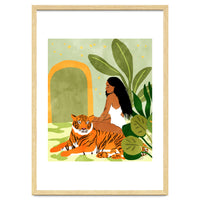 Just You & Me | Tiger Urban Jungle Friendship | Wild Cat Bohemian Black Woman with Pet