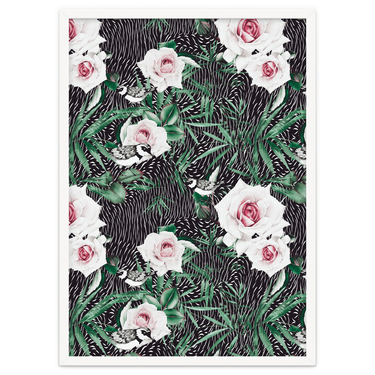 Dark flowery abstract of birds