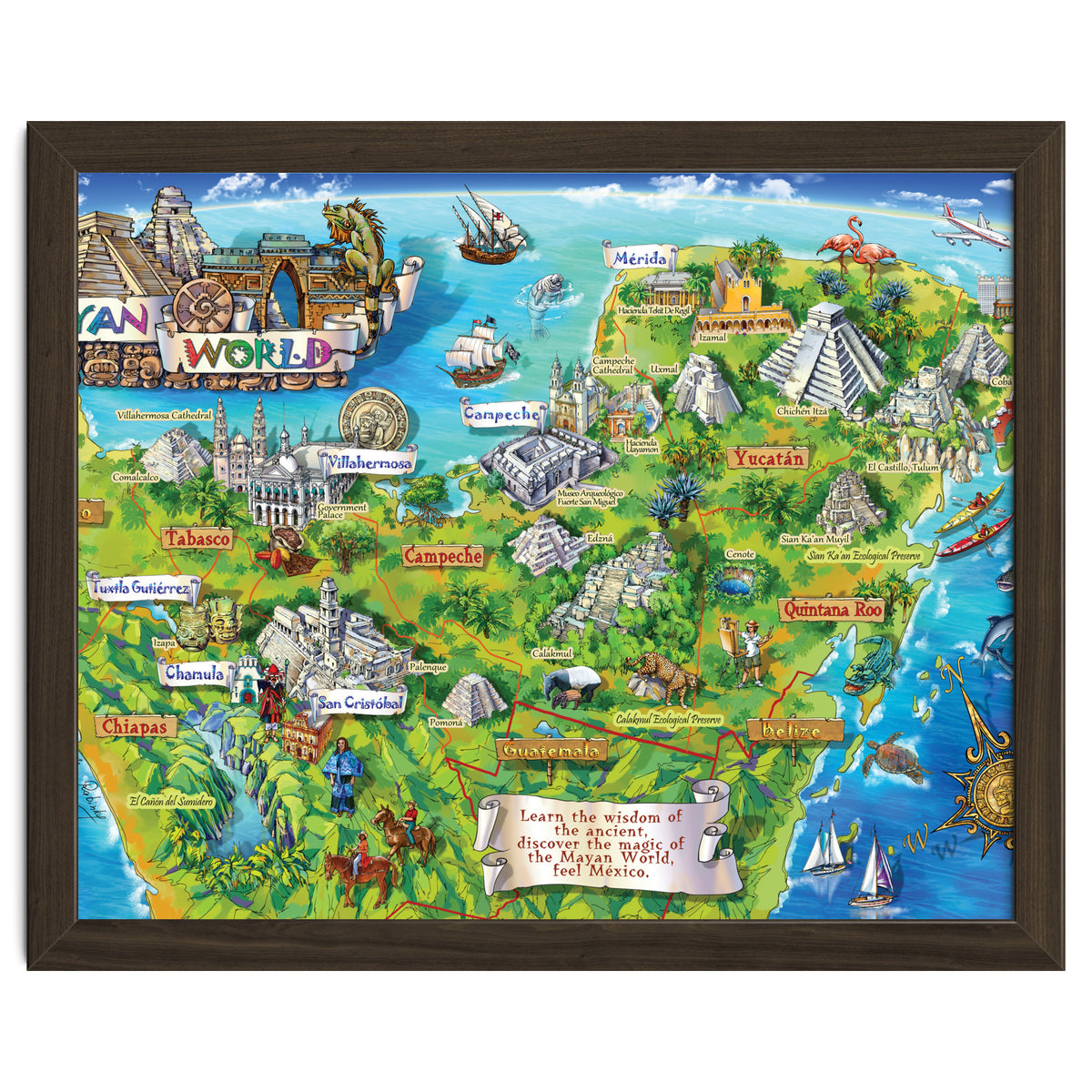 Yucatan Map Illustration